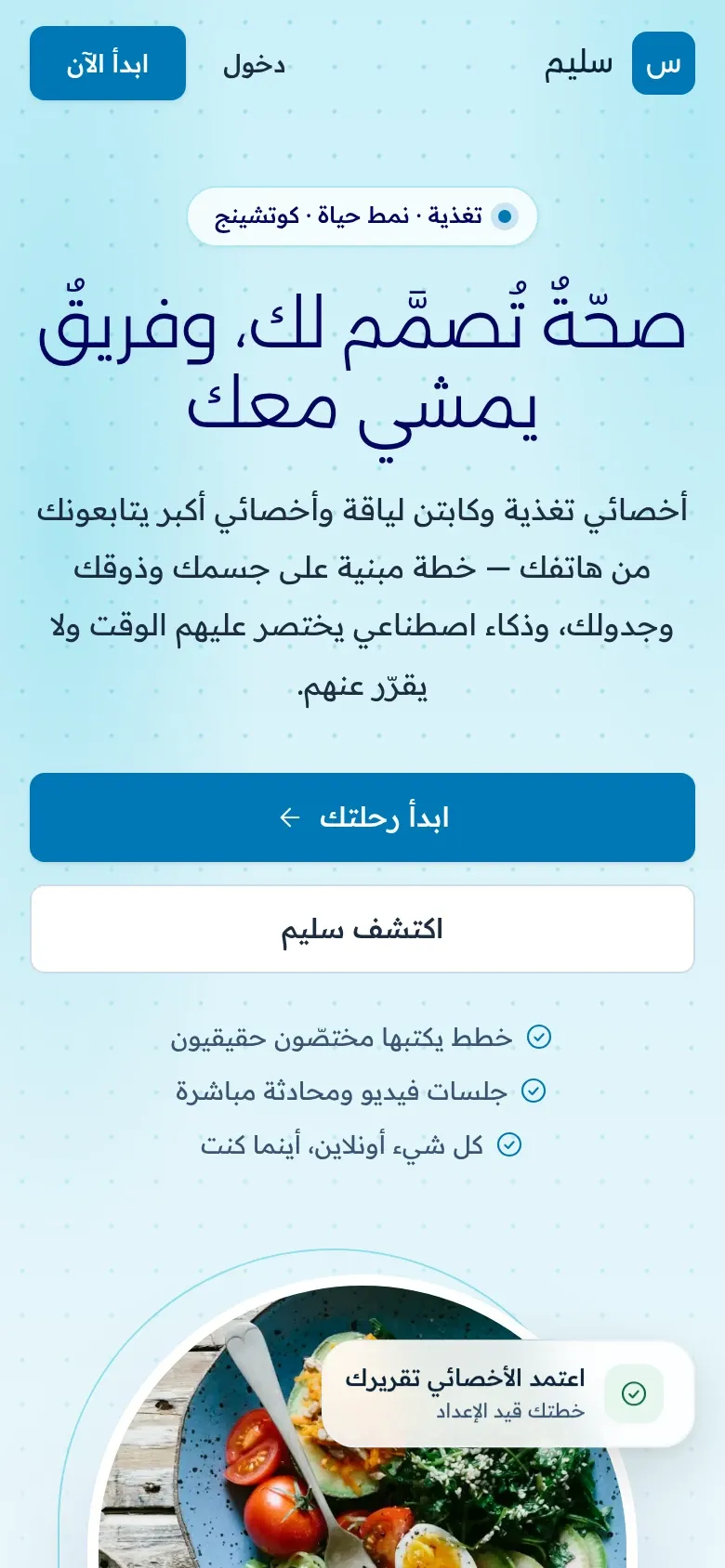 لقطة شاشة لمشروع سليم على الموبايل